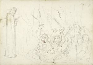 Dante en de Woekeraars, illustratie bij de Goddelijke Komedie van Dante Alighieri, 1824-27